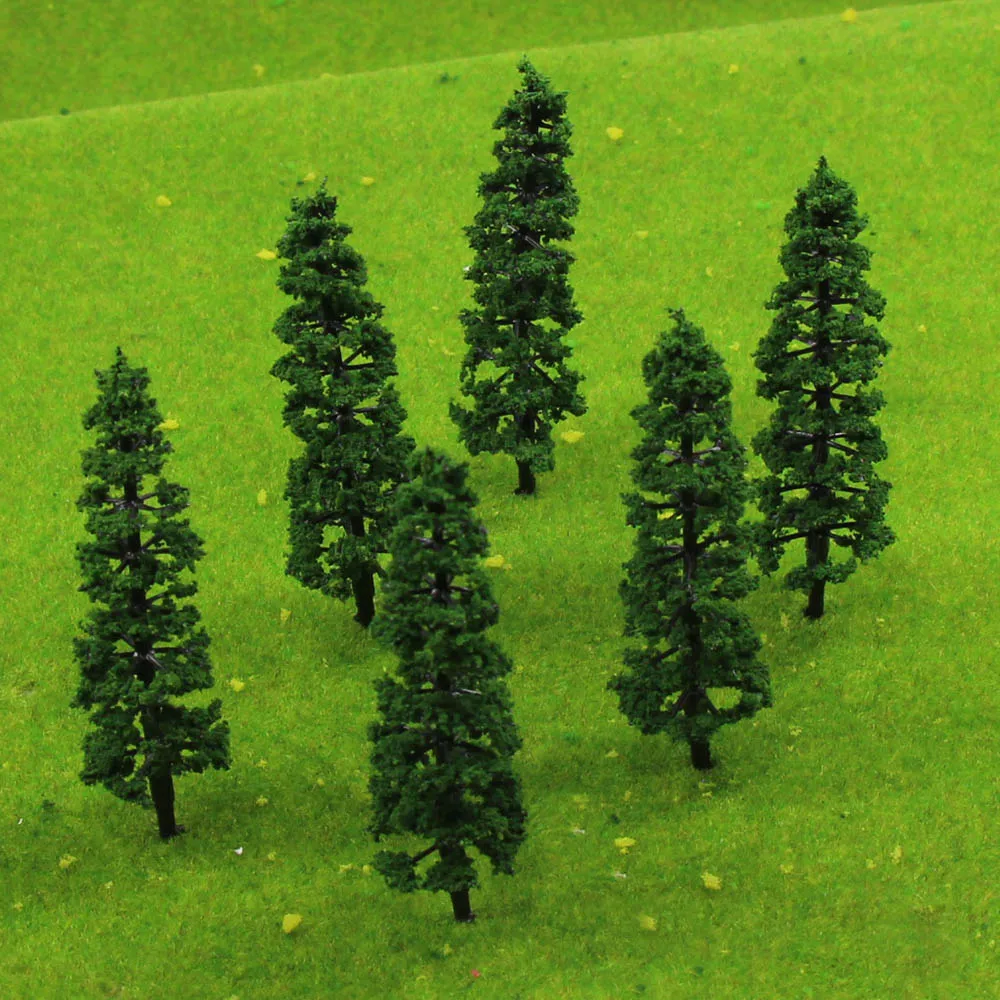 20pcs 9CM Model Railway Pine Miniature Model Plastic Trees For HO Train Railroad Landscape Scenery Layout 3