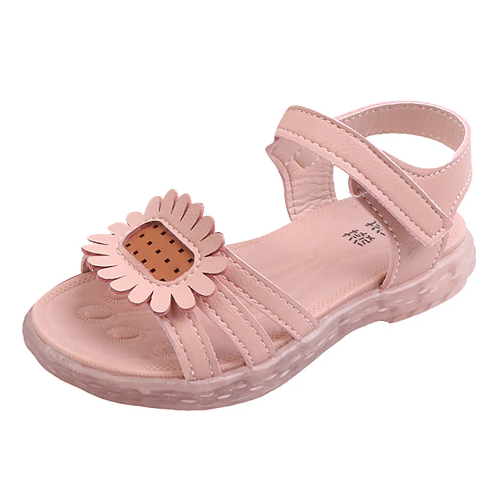 

Baby Girls Sandals Beach open-toed Sneaker Toddler Children Floral Cute Princess Solid Color Soft Soles Casual Single Shoes