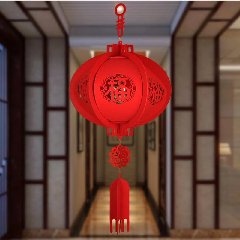 Spring Festival Decoration Non Woven Fabrics Three dimensional Chinese