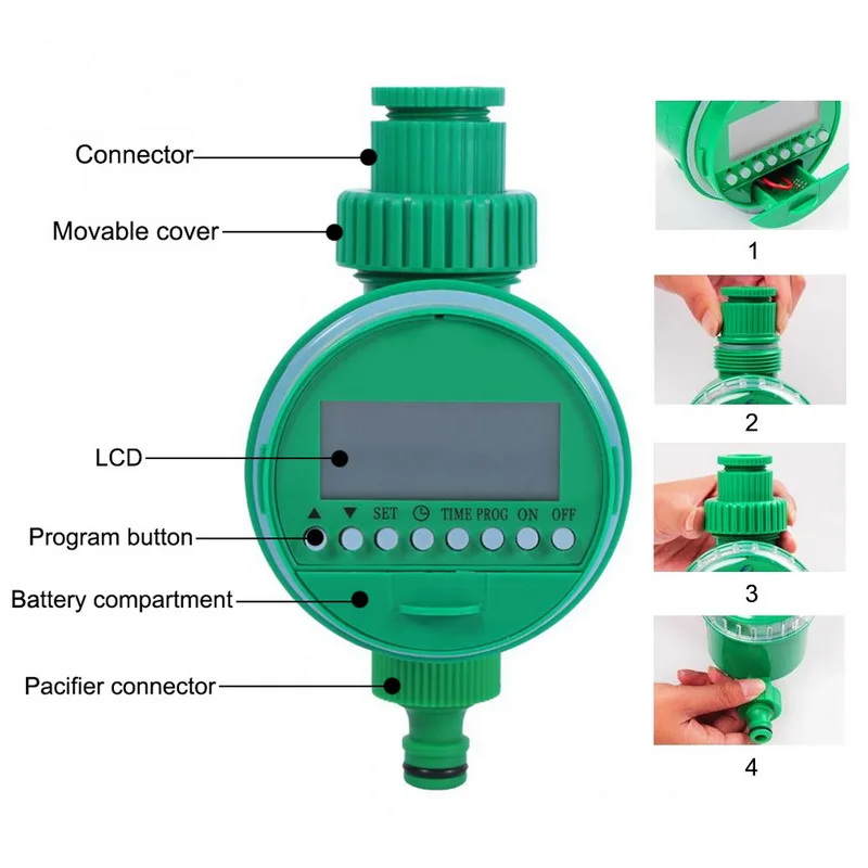 Таймер для воды, таймер для полива сада, таймер для полива, шланг, кран, контроллер, таймер, ЖК-дисплей, 1 шт