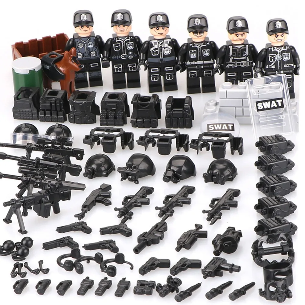 Military SWAT Police Gun Weapons Pack Army Soldiers Building Blocks MOC Arms City Compatible With LegoINGly Weapon Series Action