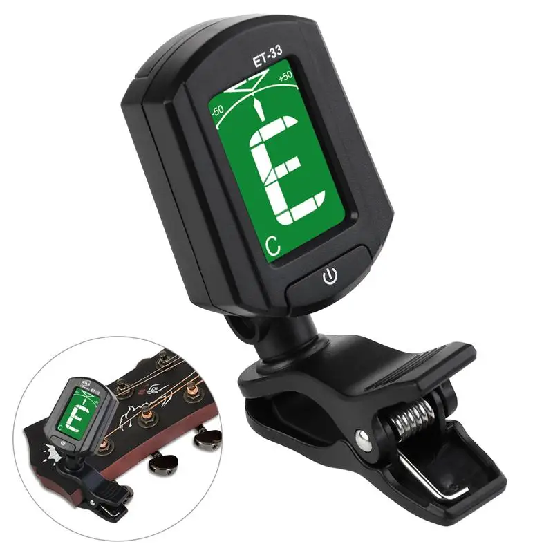 

TINKSKY ENO ET-33 Mini Clip-on Guitar Tuner Digital LCD Chromatic Guitar Bass Violin Ukulele Chromatic Bass Violin Tuner(Black)