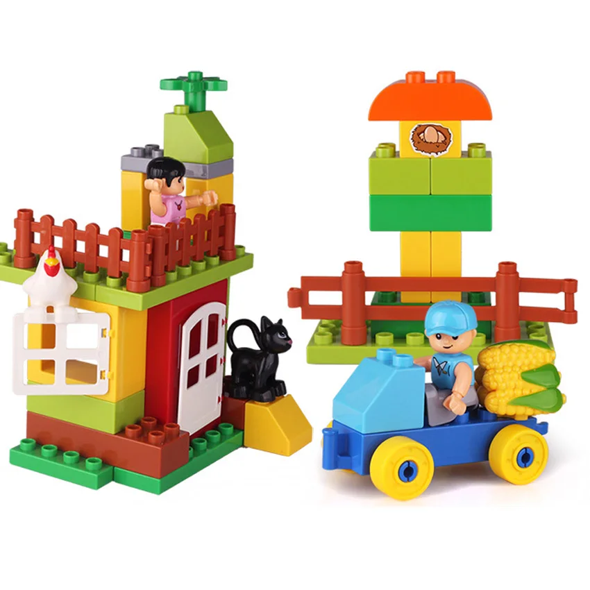 40PCS Farm Self Locking Bricks Building Blocks Big Bricks parent-child interaction Toys Birthday gifts for Kids girl boy 
