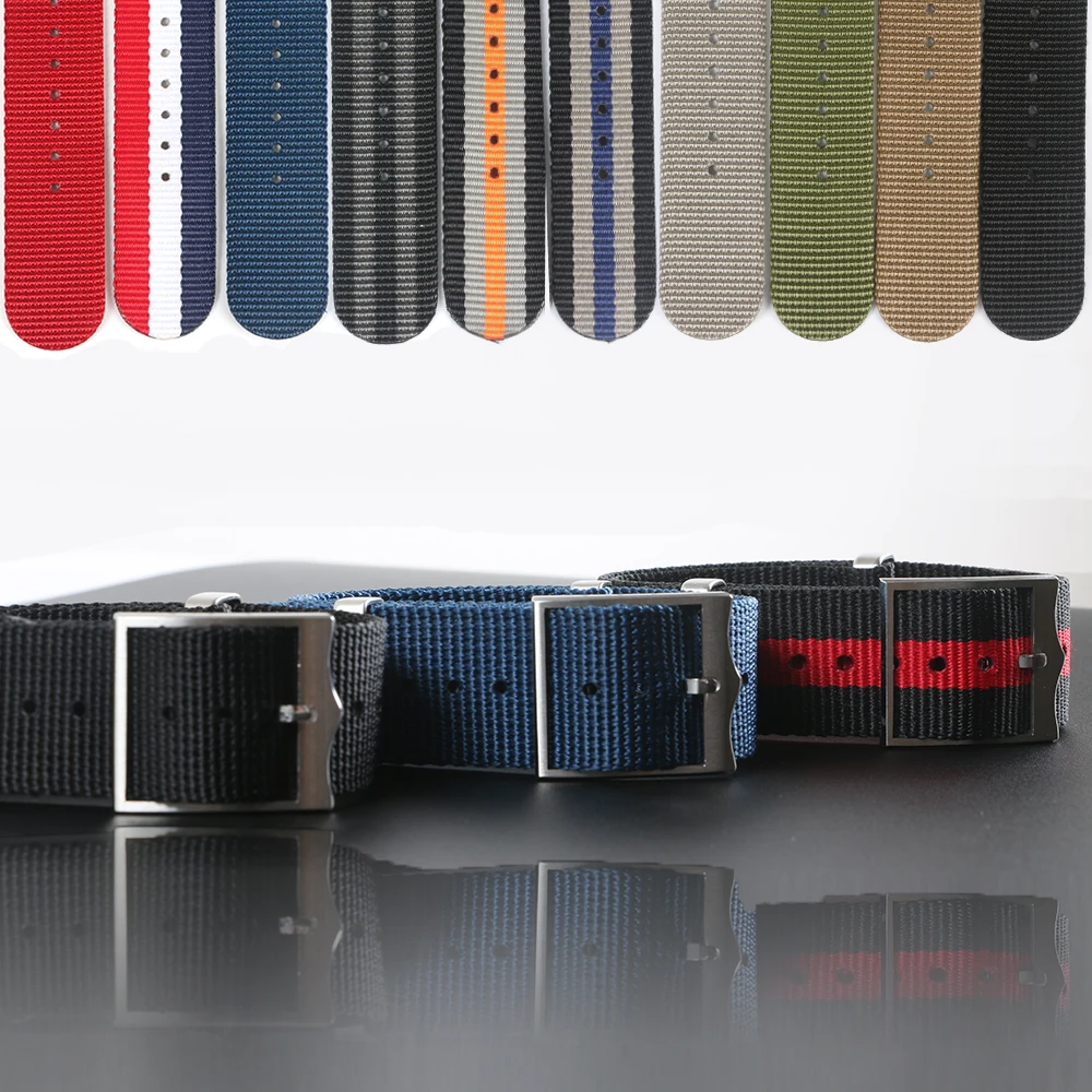 Cena Sport wojskowy nylon Nato Zulu spadochron Watchband pasek do zegarka Tudor Black Bay 22mm 21mm akcesoria do bransoletki francuskie oddziały