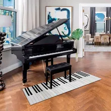 Американский стиль Роскошный Ковер пэтчворк из воловьей кожи, черный и белый рояльный ключ узор из коровьей кожи, меховой декоративный ковер