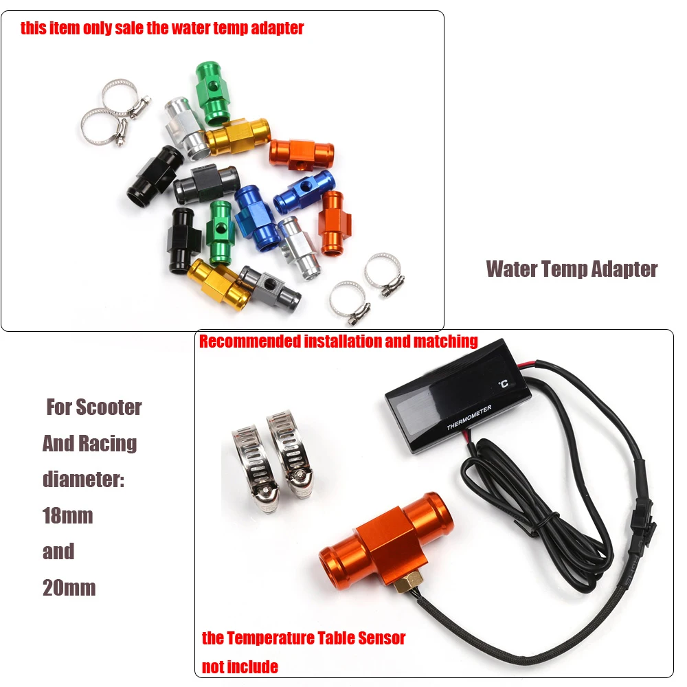 CNC мотоциклетный датчик температуры воды головка заглушка датчик температуры заглушка адаптер температуры воды для гоночного скутера 18 мм 22 мм