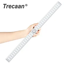 20/36/64 светодиодный s USB Перезаряжаемые светодиодный свет под кабинет движения PIR Сенсор шкаф ночник для шкаф кухонный шкаф