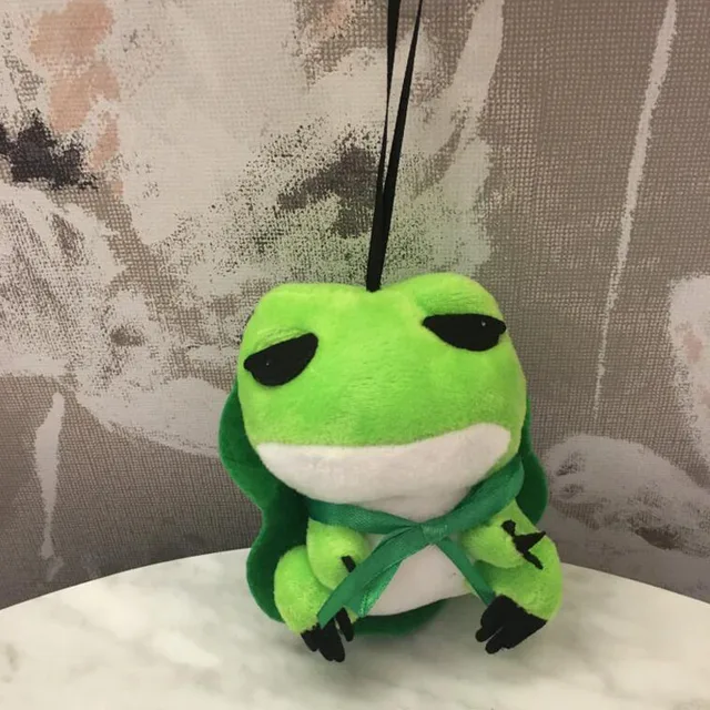 12CM Cute Travel Frog Doll Frogs With Hat Stuffed Plush Toy Gift For