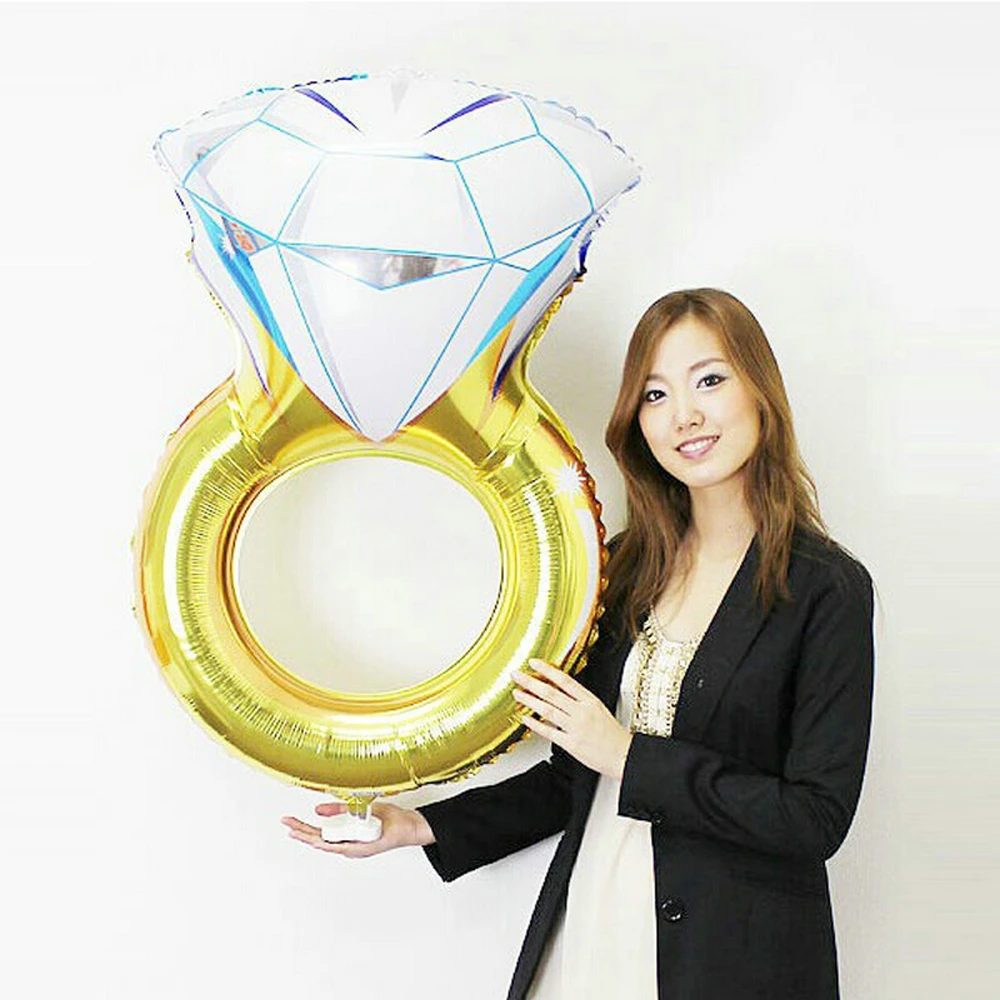 5484 CM Mode Kreatif Kartun Berlian Cincin Aluminium Foil Helium