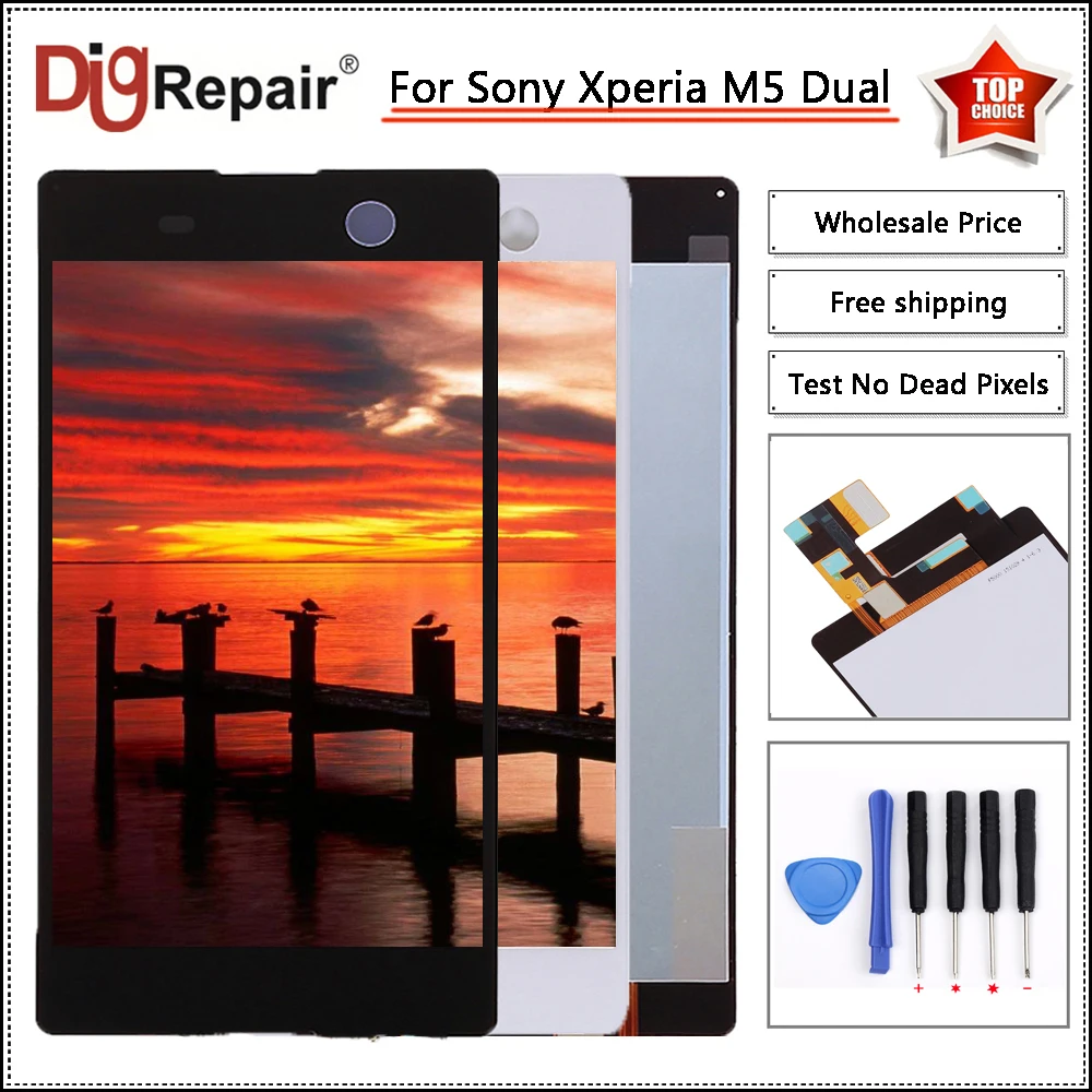 

5.0" For Sony Xperia M5 Dual Dispaly E5603 E5606 E5653 LCD Display Digitizer For Sony Xperia m5 Touch Screen For sony m5 display