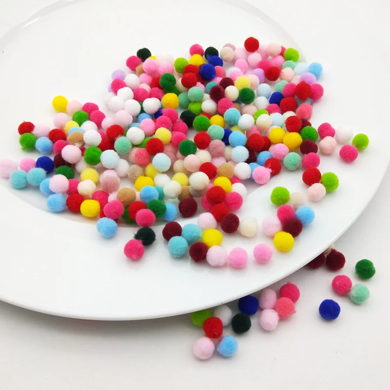 

400Pcs 8mm Mixed Color Mini Fluffy Soft Pompoms Ball Diy Arts Crafts Supplies Handmade Sewing Cloth Accessories Pompom Balls New
