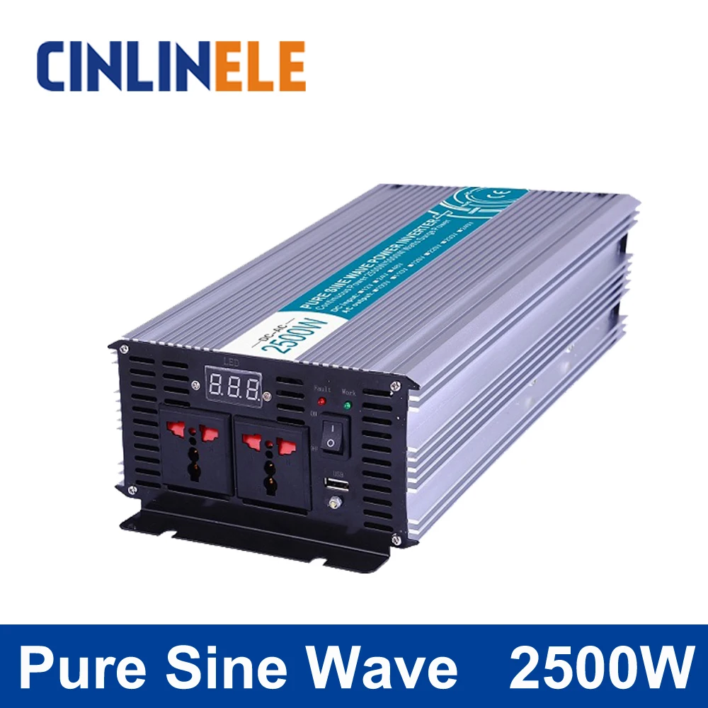 

Smart Pure Sine Wave Inverter 2500W CLP2500A DC 12V 24V 48V to AC 110V 220V Smart Series Solar Power 2500W Surge Power 5000W