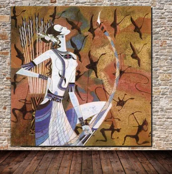 

P-305 Free shipping folk Art 100%Hand Painted on Canvas Nice oil painting good for bed room(no Frame)