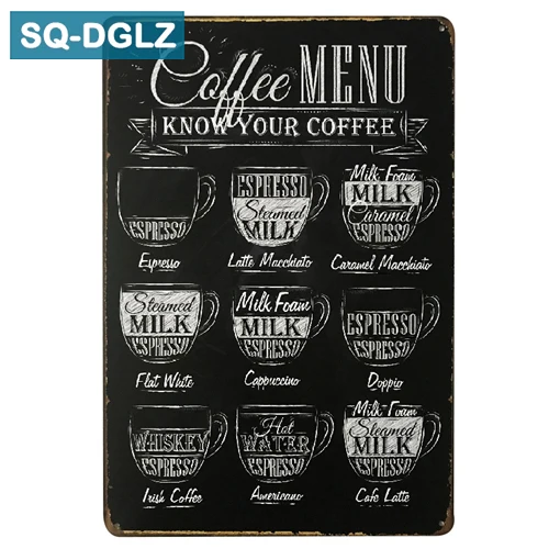 [SQ-DGLZ] «Hot Drink Coffee» расслабьтесь, металлический знак, винтажные металлические тарелки, кафе-бар, домашний декор для стен, жестяные знаки, ретро-плакат - Цвет: 0001