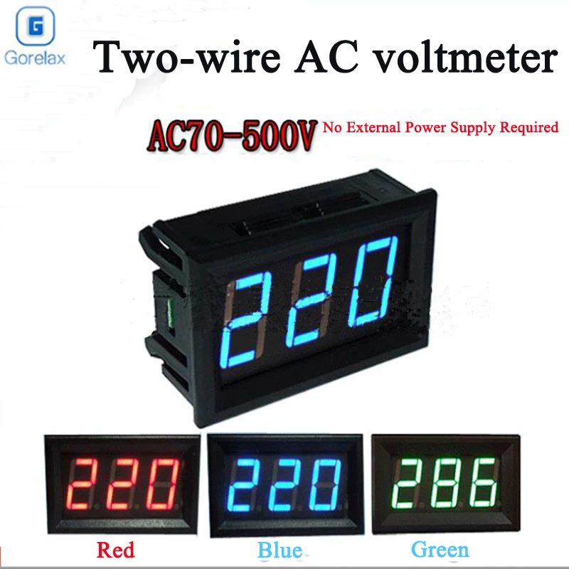 

Mini Digital Voltmeter Ammeter AC70-500V Panel Amp Volt Voltage Current Meter Tester 0.56inch Two-wire Lcd Dispay Volt Meter