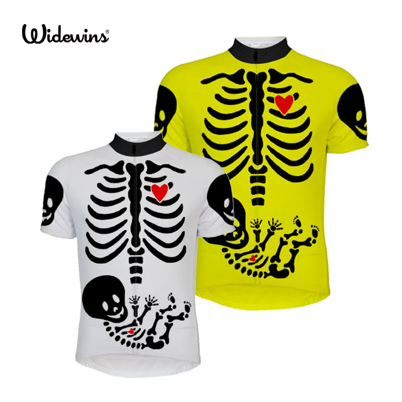 

2018 heartbeat Skull Cycling Clothing Short Sleeve MTB Cycling Jersey Shirt Breathable Bike Wear Cycle Bicycle Clothing 2662