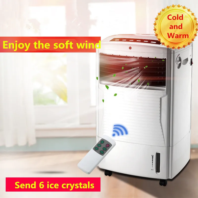 

Air conditioning fan cooling dual purpose mute vertical mobile remote control cooling fan heater small air conditioning 220V 60W