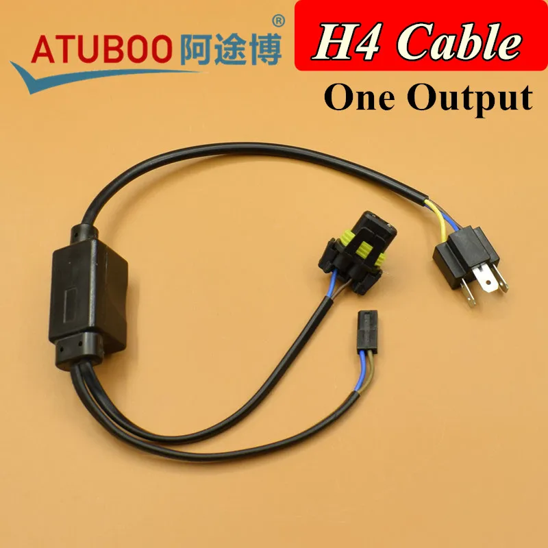2pcs/Lot Easy H4 Relay wiring harness for H4 9003 Hi/Lo Bi Xenon HID