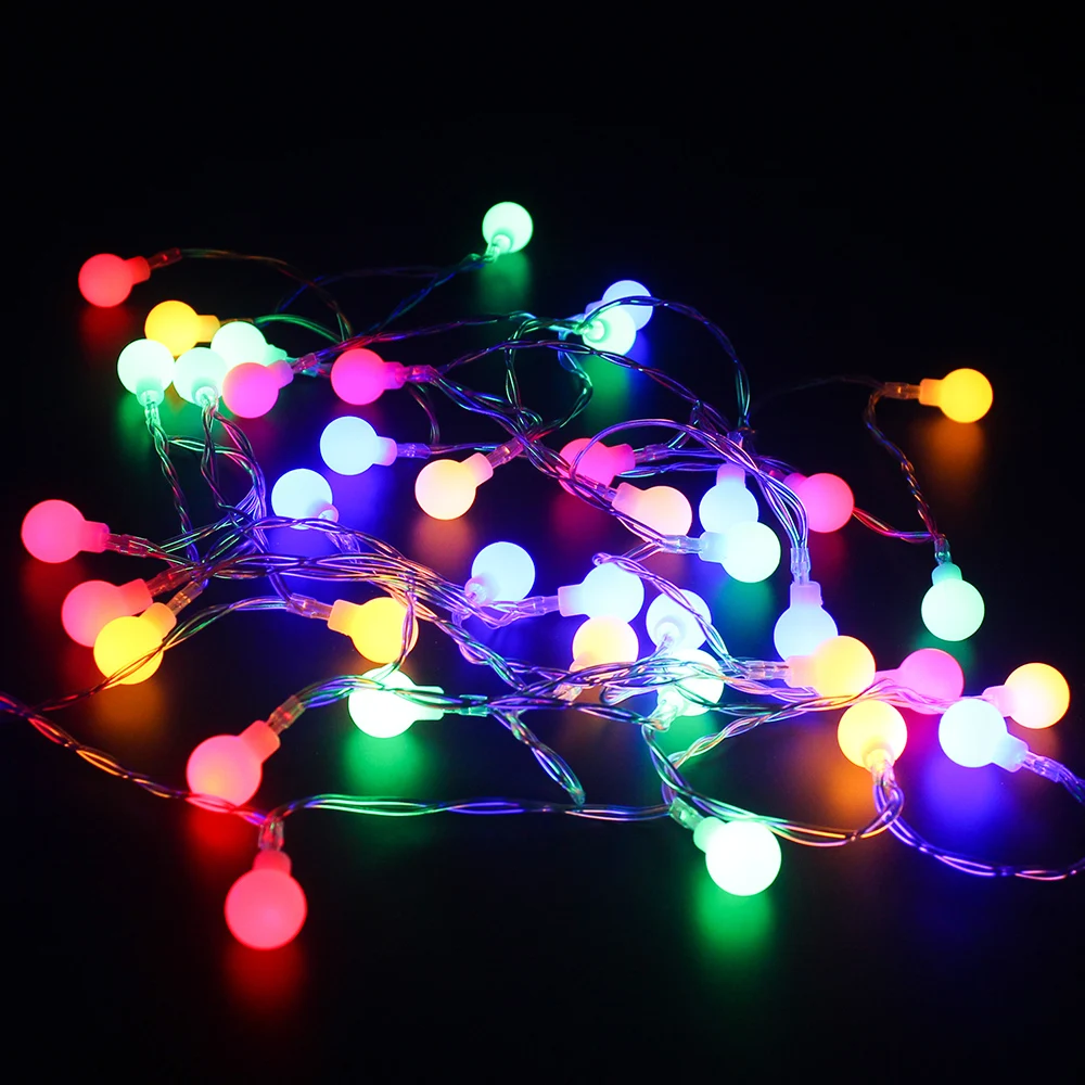 Светодиодная лента 20/40/80 LED с питанием от аккумулятора красочная струнная лампа