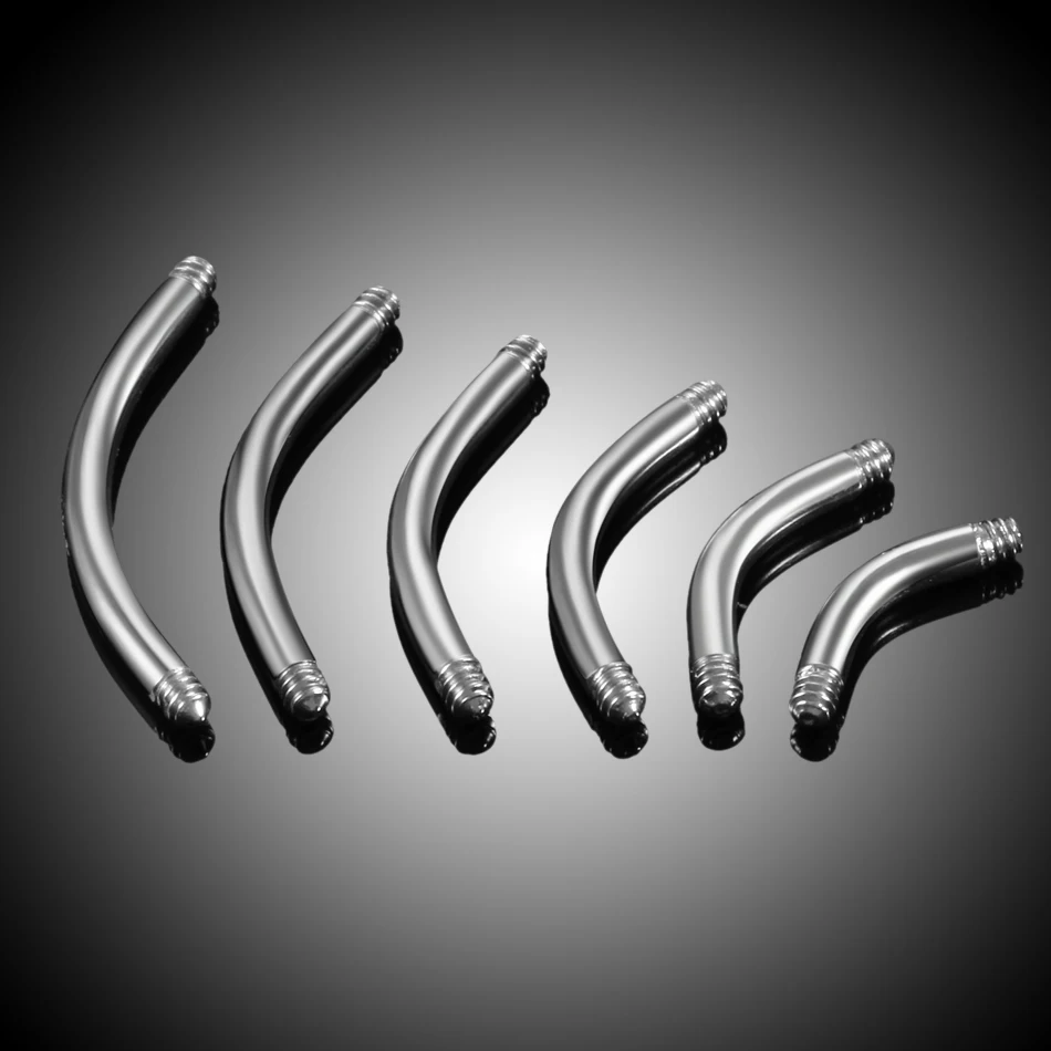 

100Pcs/lot Steel Piercing Banana Parts for Eyebrow Navel Belly Ring 14 16 Gauge Eyebrow Ring for Men Women Body Piercing Jewelry