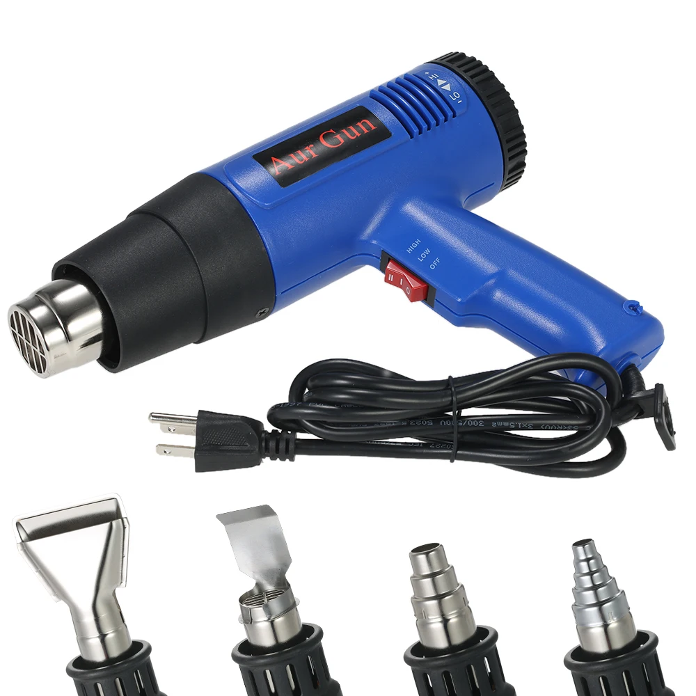 

1800W Adjustable Temperature Hot Air Gun Fast Heating Industrial hair dryer hot gun soldering Heat gun Blower 4 Nozzles AC220V