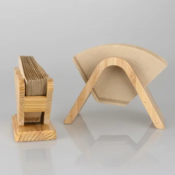 

Bamboo Coffee Filter Paper Holder Simple Coffee Filters Dispenser Rack Shelf Storage Paper Tissue Box Shelf Coffee Tool