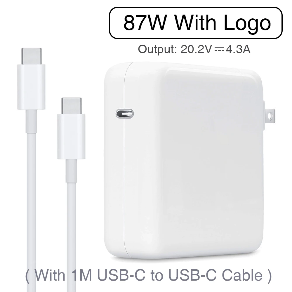 

87W USB-C Power Adapter Type-C PD Charger With 1M USB-C Charging Cable For Latest Macbook pro 15-inch A1706 A1707 A1708 A1719