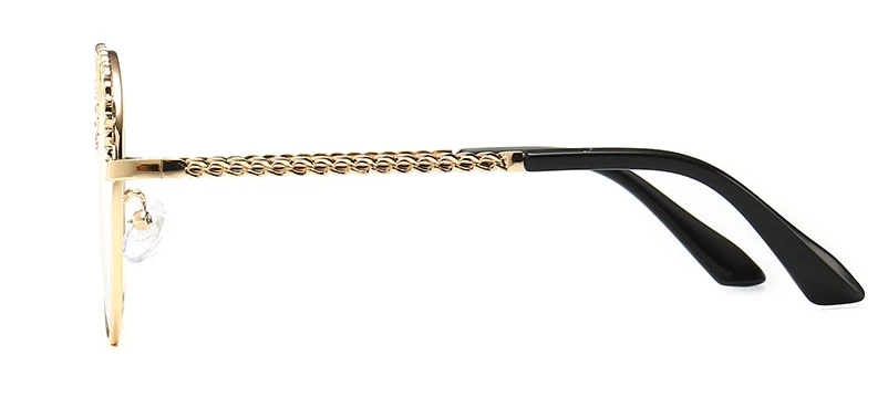 Роскошные круглые солнцезащитные очки с цепочкой для мужчин и женщин, модные очки UV400 в винтажном стиле 46147