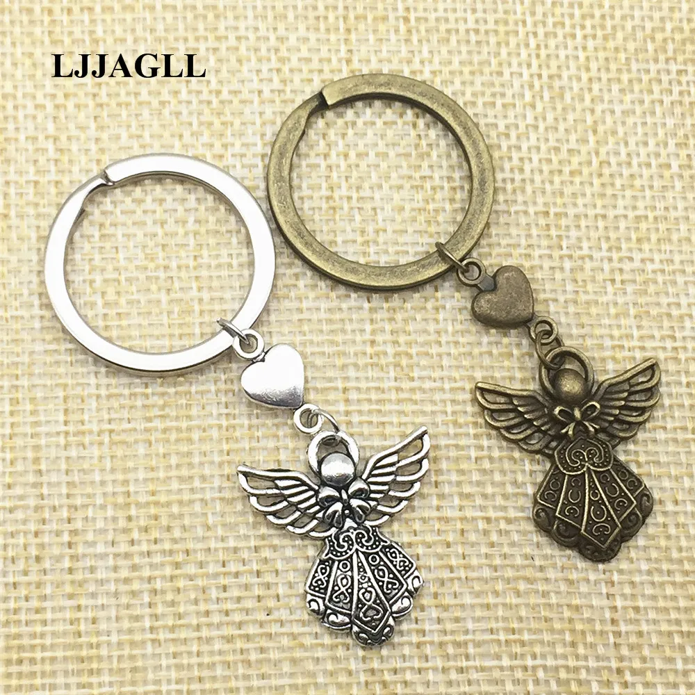 

Trendy Metal Silver Plated 10pcs Keychains Heart Love Angel Religious Cross Ganesh Pol Charms Pendant beliefs Keyring Diy AYS059