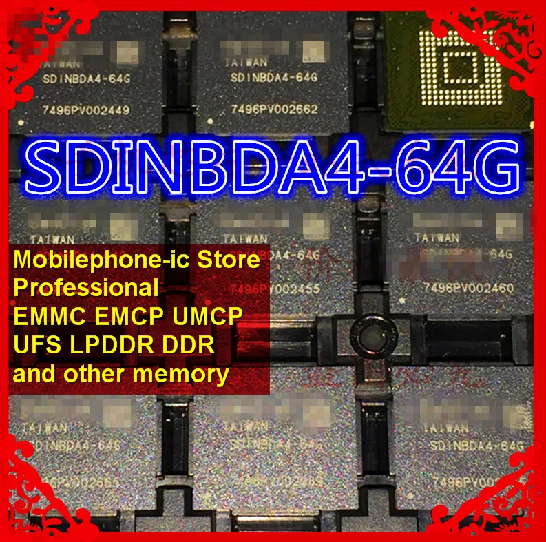 SDINBDA4 64G BGA153Ball EMMC 5.1 64GB Mobilephone Memory New original ...
