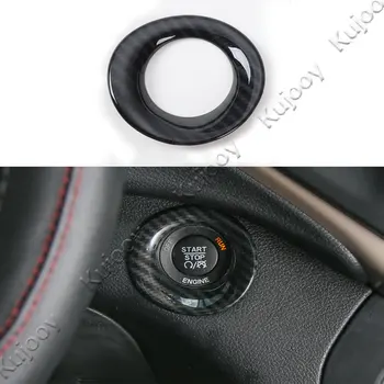 

ABS Car Styling Engine Start Stop Push Button Trim Ring Cover For Jeep Cherokee 2014 2015 2016 Carbon Fiber Grain Accessories