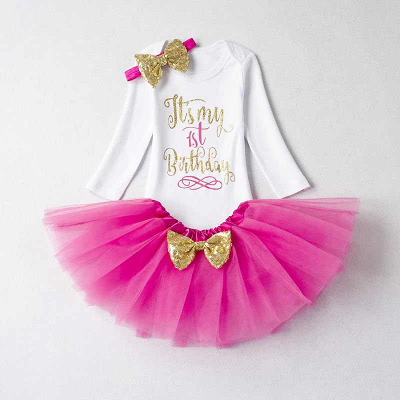 Платье-пачка принцессы для маленьких детей; милая одежда с длинными рукавами для первого дня рождения; платье на крестины на один год; вечерние платья; vestido infantil