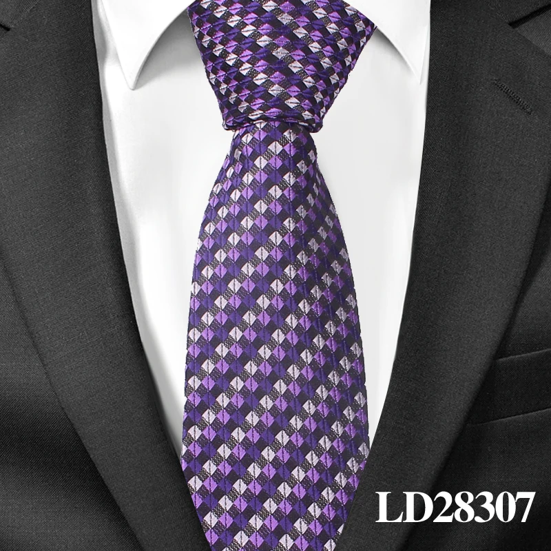 Модные Галстуки Для худой шеи для мужчин, повседневный клетчатый галстук для костюма Gravatas, синие мужские галстуки s для бизнеса, свадьбы, ширина 6 см, тонкие мужские галстуки - Цвет: LD28307