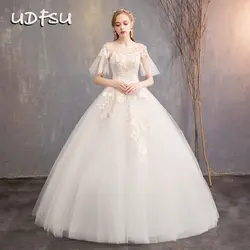 UDFSU женское свадебное платье Элегантное с коротким рукавом свадебное платье на заказ размер Винтаж свадебное платье роскошное свадебное