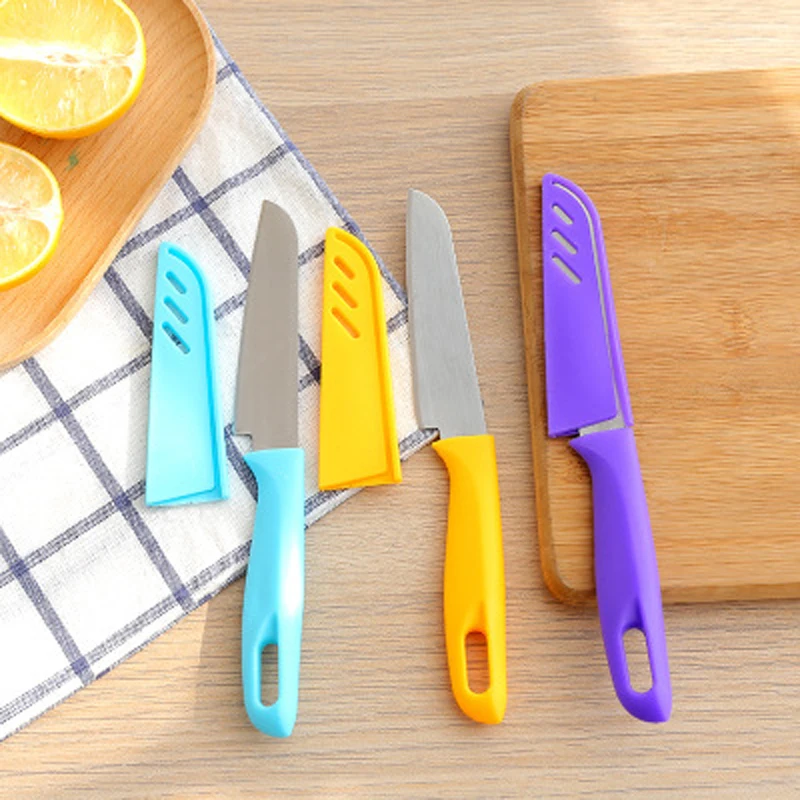 Colorful Kitchen Knives With Sleeve Fruit Paring Knife For
