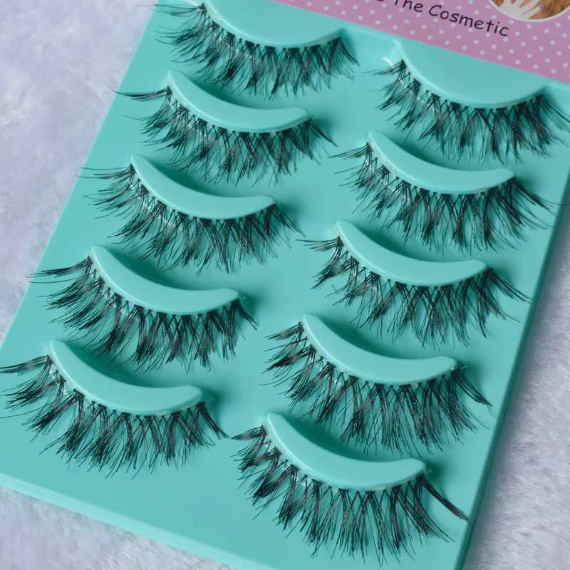 5pairs False Eyelashes Set Hand Made Crisscross Eye Lash Extension Tools False Strip Lashes Beauty Essentials 5