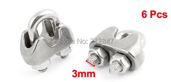 Stainless Steel 4mm 532 Wire Ropes Clip Cable Clamp Silver Tone