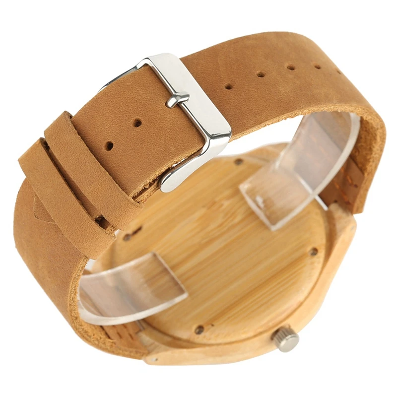 Bamboo Clock Handmade Leather Strap Watches Women Casual Quartz Wristwatch Wooden Watches 2018 Men relogio masculino  (17)