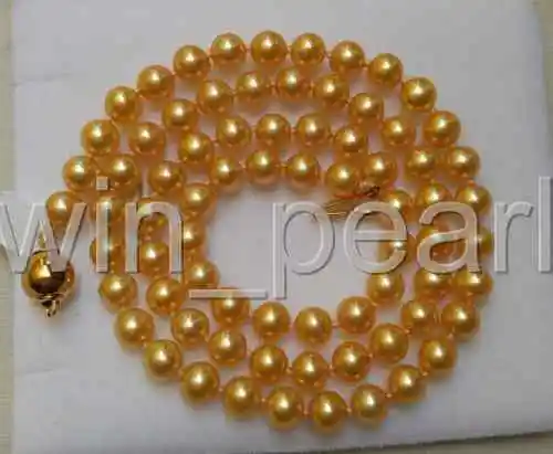

ELEGANT-9-10MMAAA-SOUTH-SEA-ROUND-GOLD-PEARL-NECKLACE-20INCH