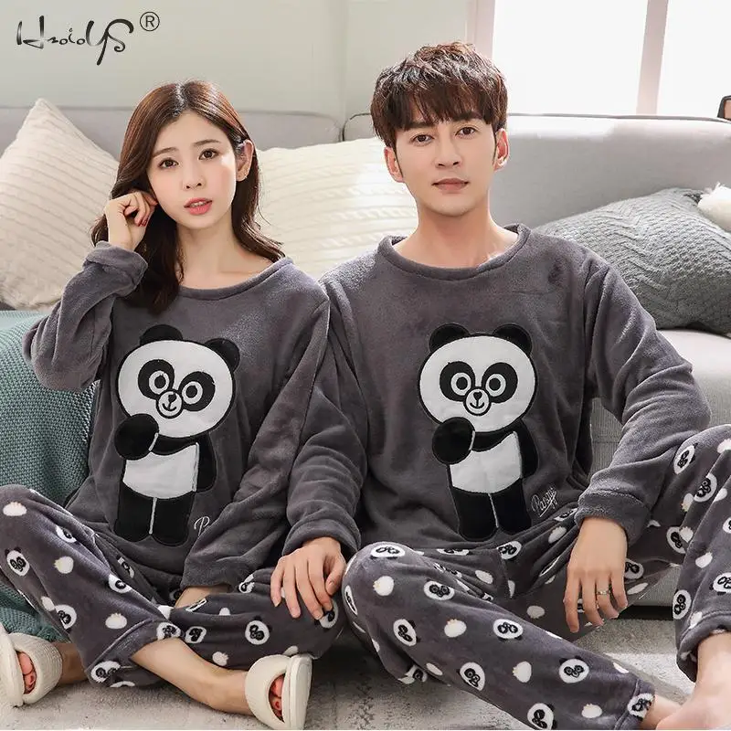 

Women Winter Warm Pajamas For Unisex Couple Cartoon Pyjama Sets Animal Pyjama Suit Sleepwear Women/Men Home Clothing Pijamas