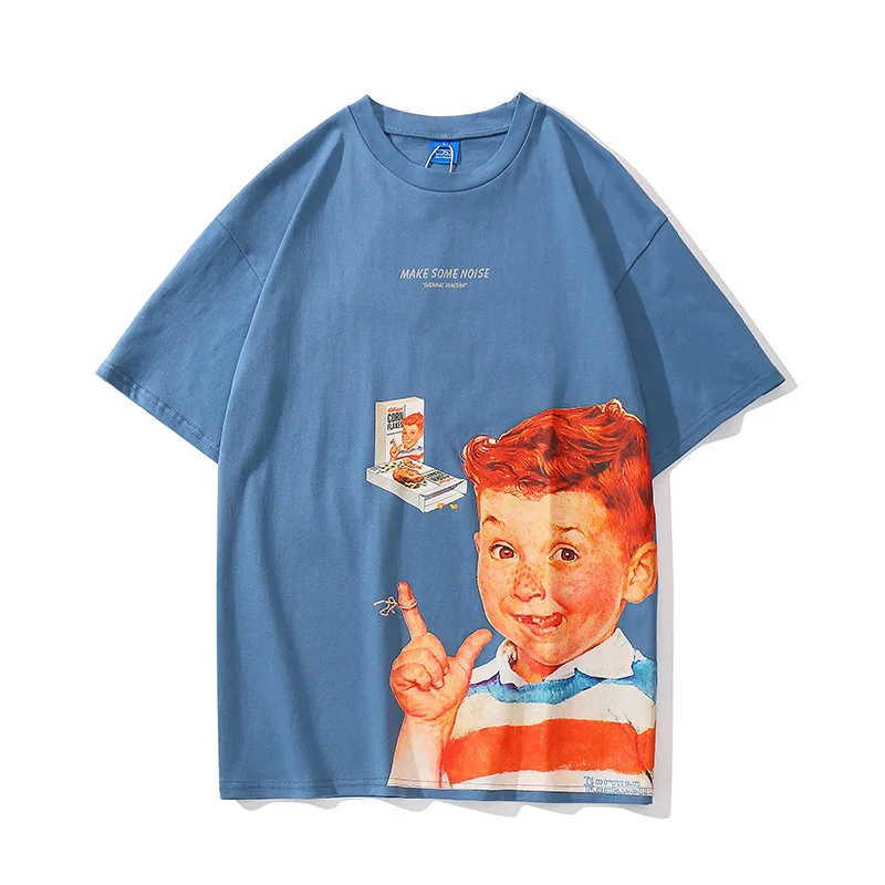 

Brand Clothing 4 colors 100% cotton Thief boy Print T Shirt Men Women Harajuku Casual Short Sleeve O-Neck T Shirt Free Shipping