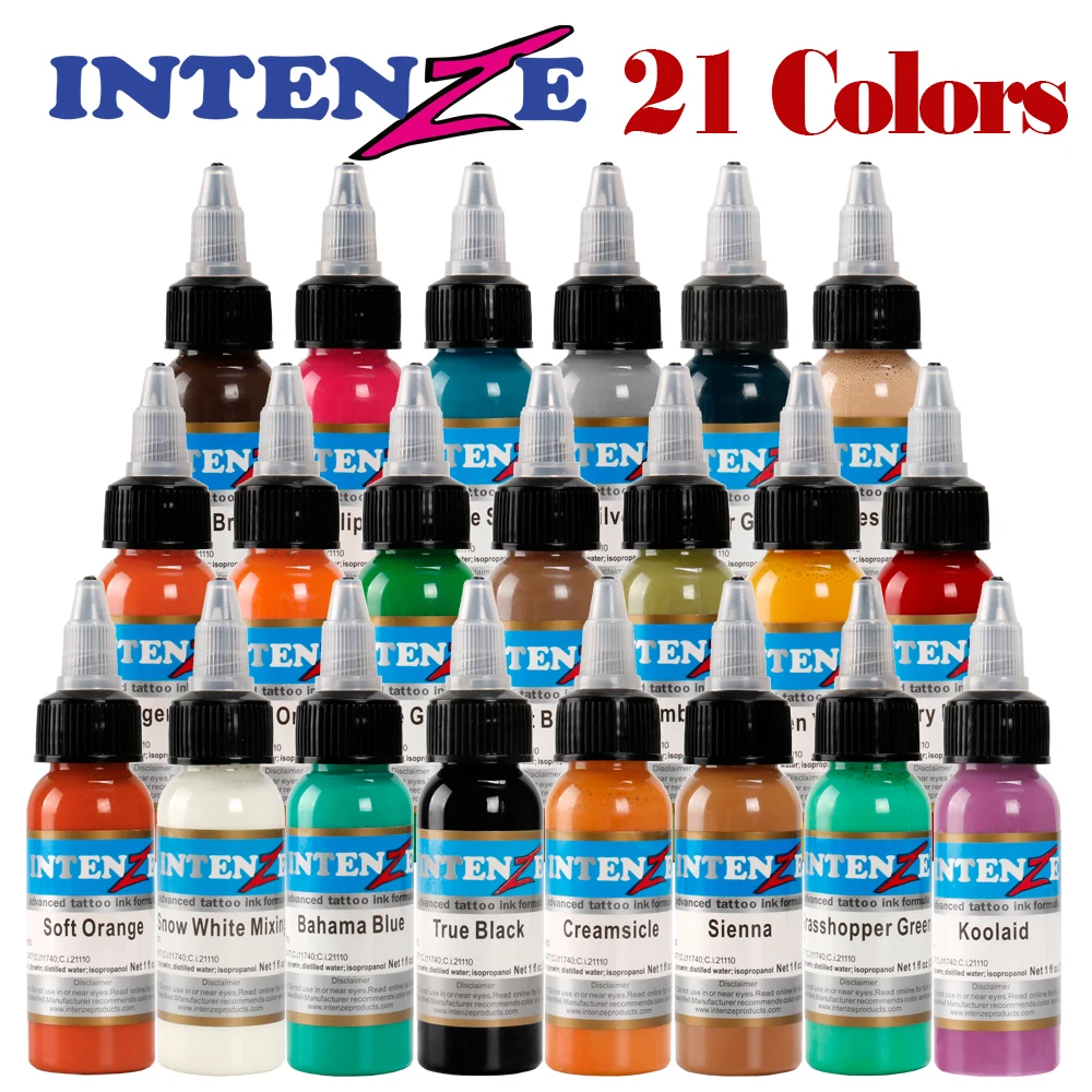 

2019 NEW 21 colors body art tattoo color 30ml / bottle permanent body painting tattoo ink 1oz