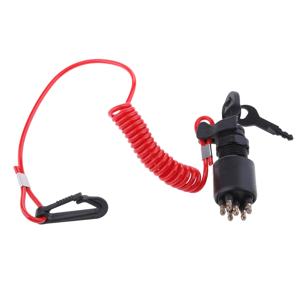 Ignition Switch Key w/Lanyard for OMC BRP 1996 Up Johnson Evinrude 5005801