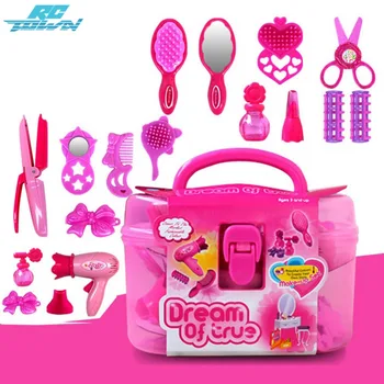 

RCtown Kids Beauty Salon Toys Beauty Case with Hairdryer Comb Perfume Bottle Lipstick Girls Pretend Play Toys Set zk25