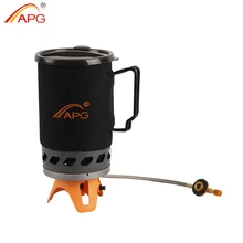 APG Portable 1400ml Cooking System Outdoor Camping Stove Heat Exchanger Pot Multi Cooking Function Gas Burners 