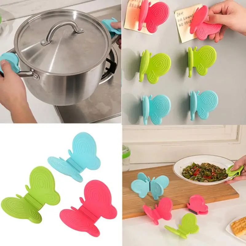 

Silicone Heat Proof Insulation Microwave Oven Plate Dish Tray Clip Clamp Holder Butterfly Kitchen Heat Insulation Clip