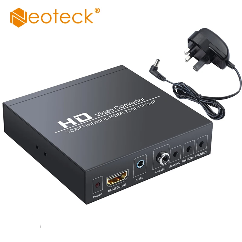 

Neoteck SCART HDMI to HDMI Converter With 3.5mm Headphone and Coaxial Stereo Audio 1080P Video Audio Adapter Support RGB For DVD