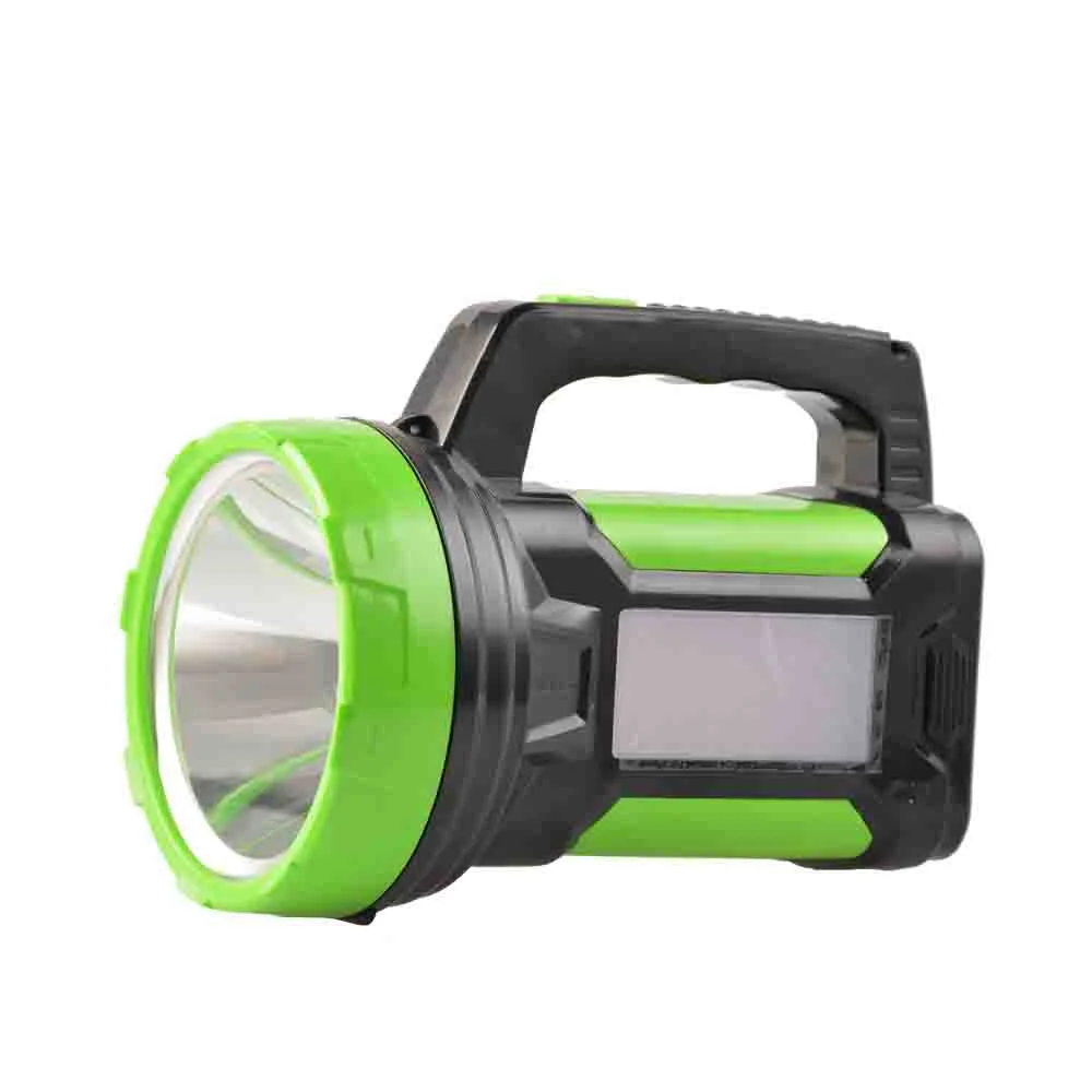 

LED waterproof searchlight with side light outdoor camping portable flashlight power failure emergency rechargeable torch light