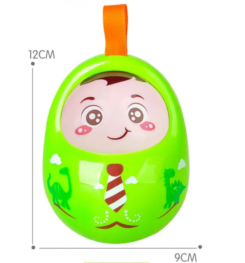 Baby Brinquedos Para Bebe Montessori Musical Tumbler Doll Nodding Head Baby Rattles Ring a Bell Cute Facial Expression Toys