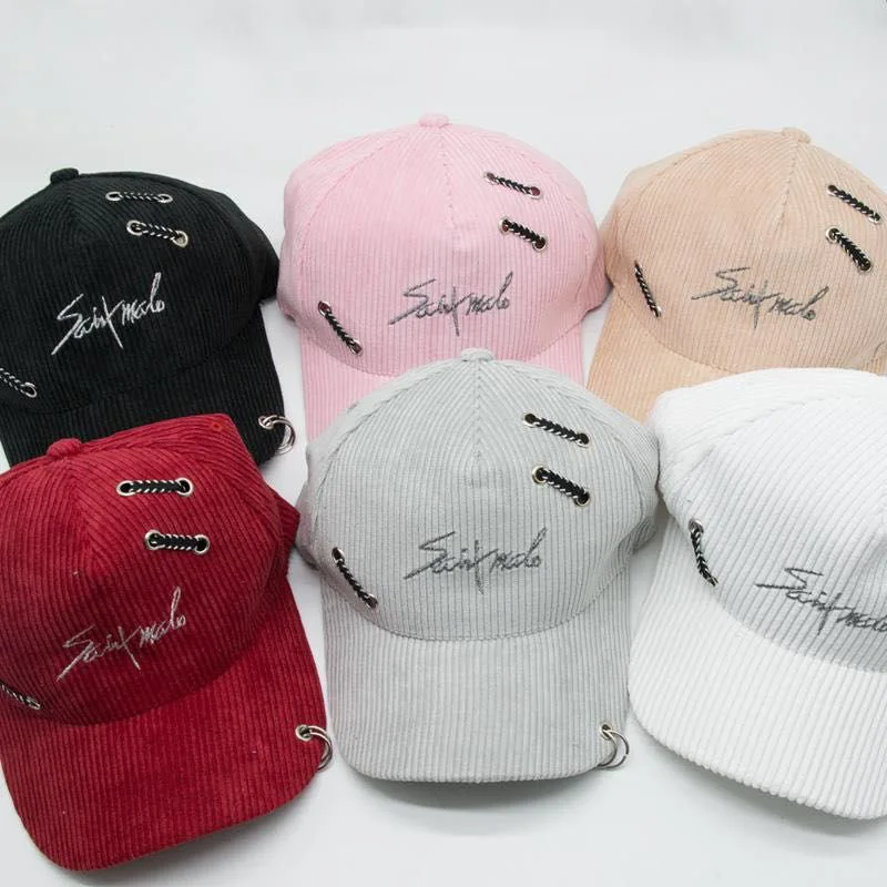 

Real Fur Pompom Cap Winter Hats For Women Stripe Suede Baseball Cap Withiron hoops hip-hop hats Female Cap Snapback Bone